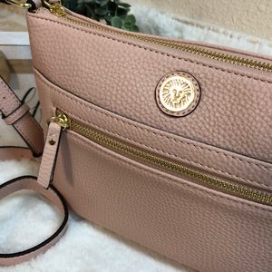 Anne Klein Blush Purse NWT Crossbody Gold Zipper